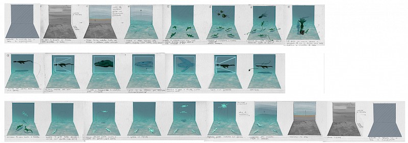 Storyboard of the animation Paleorama