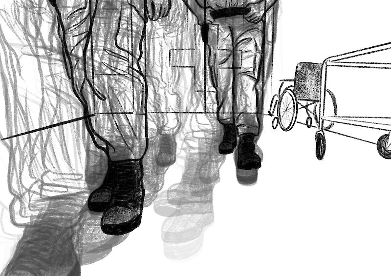 Prozess – Entwicklung einer Szene durch Frame-by-Frame-Animation.