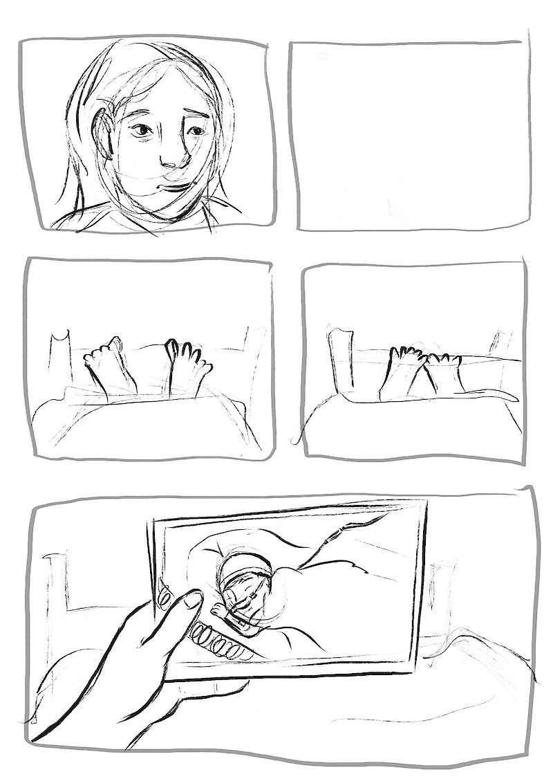 Digitale Skizze einer möglichen Anfangsszene.