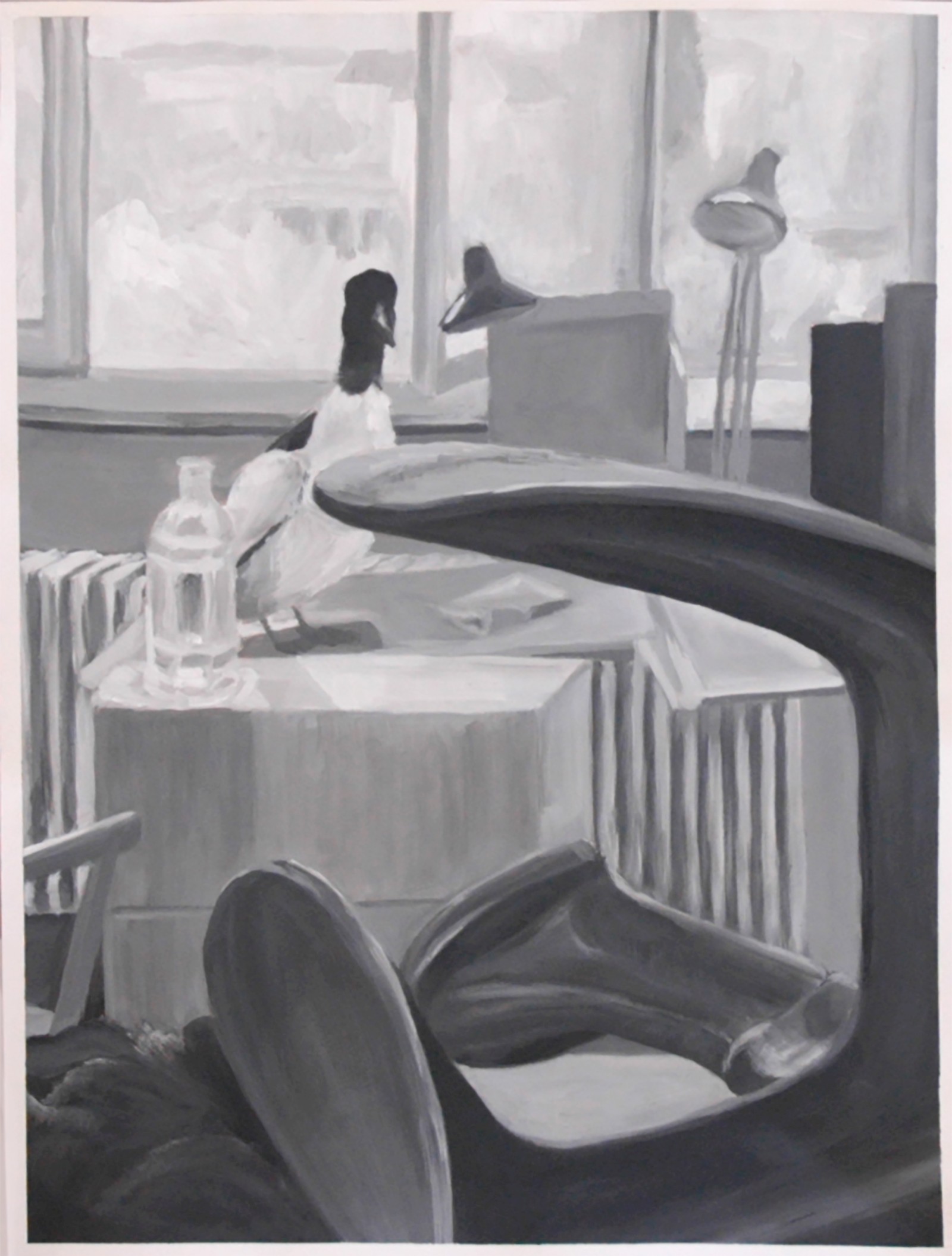 Helldunkelstudie, Acryl auf Karton, NN