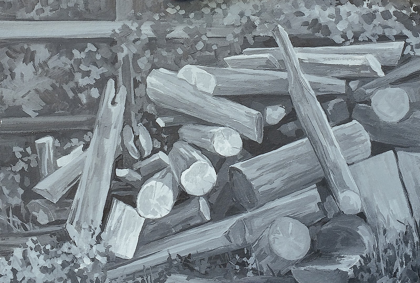 Helldunkelstudie, Öl auf Holz, Evgeniya Hitz