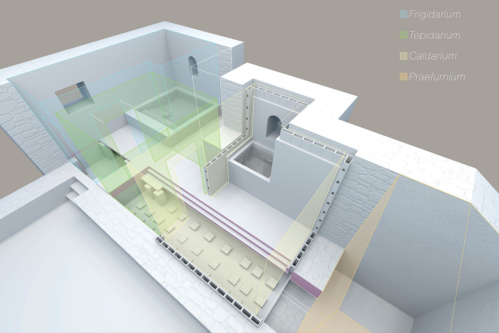 Oliver Demuth: Rekonstruktion eines römischen Bads, 3D-Visualisierung