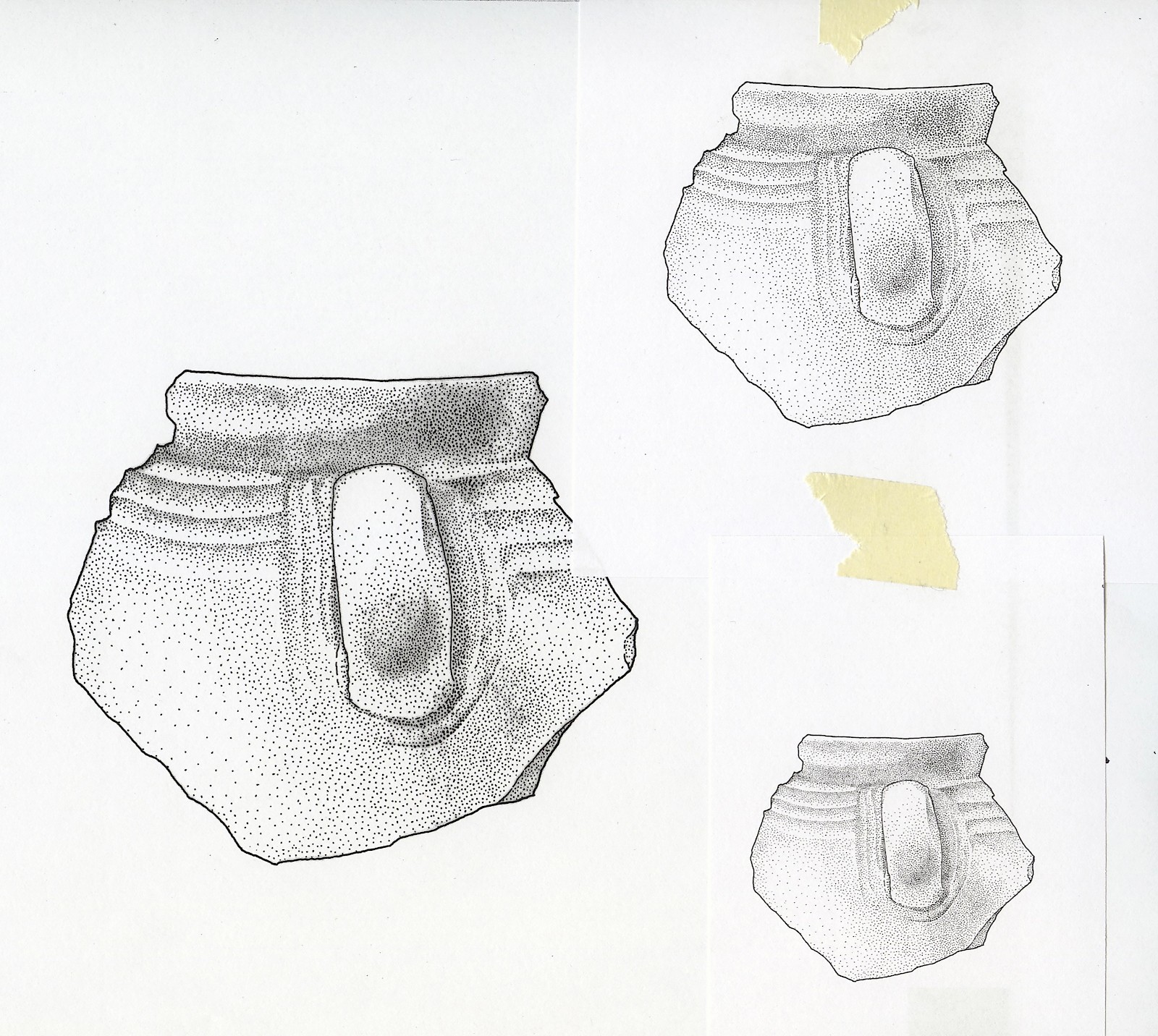 Gefässfragment, Tusche auf Papier, Alessandro Holler