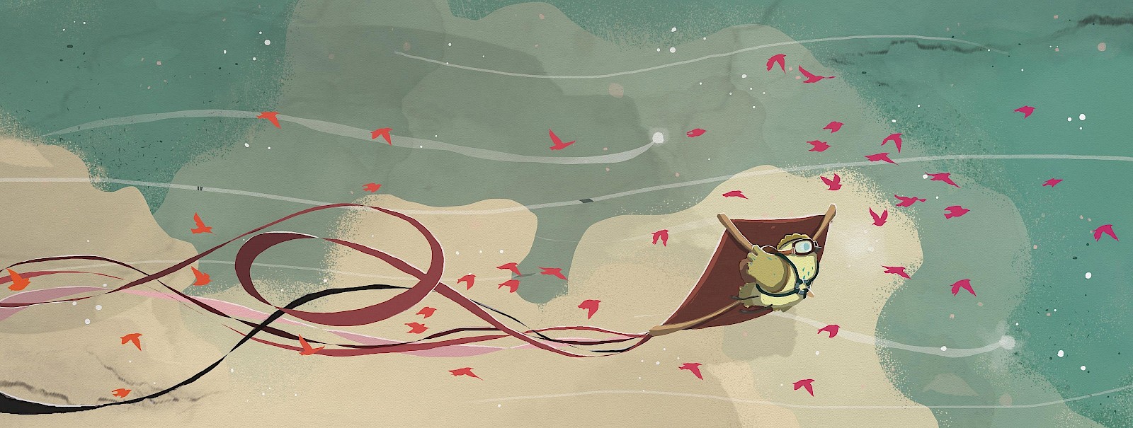 Dank Onkel Gackelickos Drachenflugausrüstung kann Coco endlich fliegen.