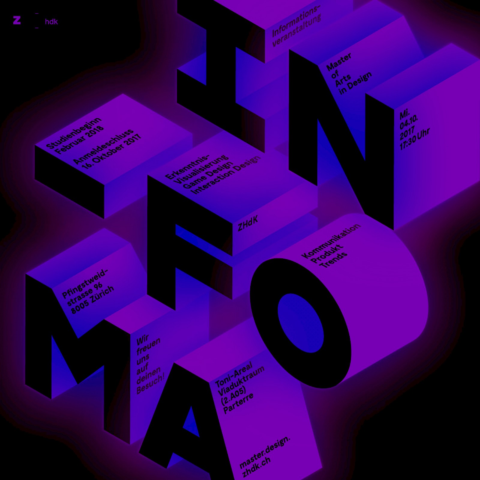 Infoveranstaltung Master of Arts in Design 2017 am 4. Oktober