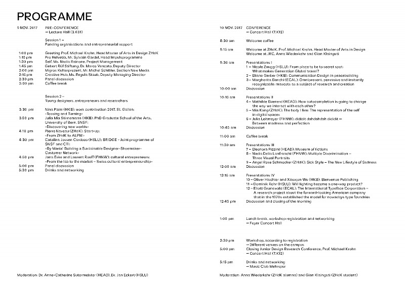 Junior Design Research Conference am 10. November