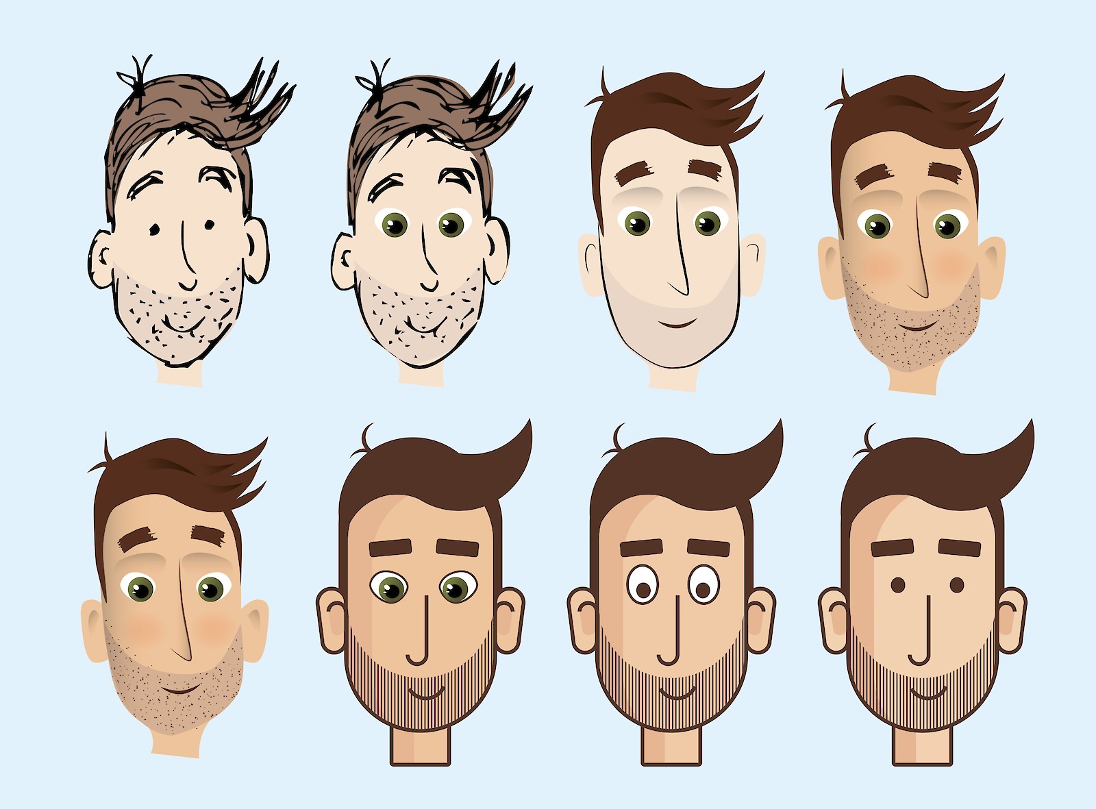 Bildsprache und Charaktere: Welche Bildsprache eignet sich zur Vermittlung der Grammatik? Wie detailliert oder abstrahiert sollen die Visualisierungen sein? Wie kindlich oder erwachsen?