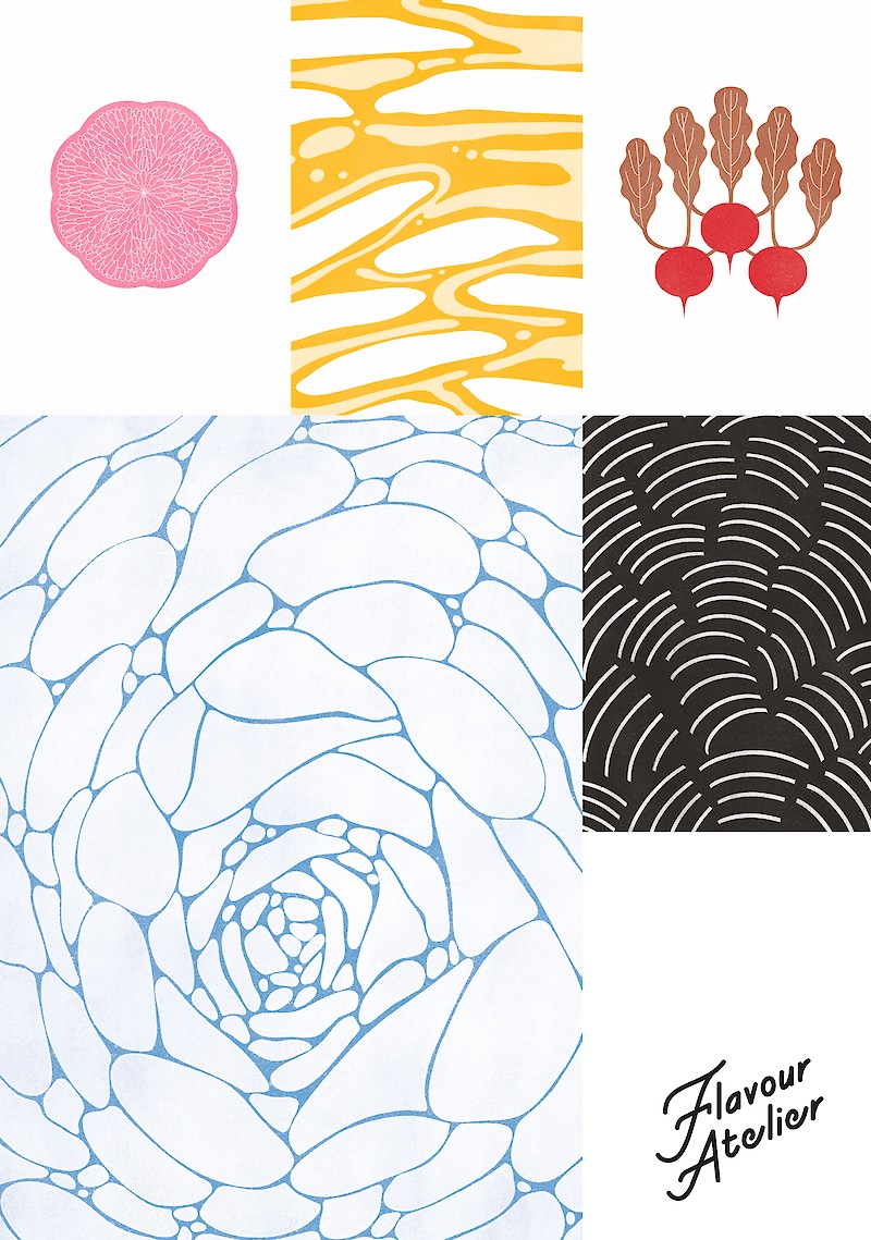 Flavour atelier is an app for flavour learning. 35 flavour descriptors including taste, odor and texture terms were visualised and integrated into the learning experience.