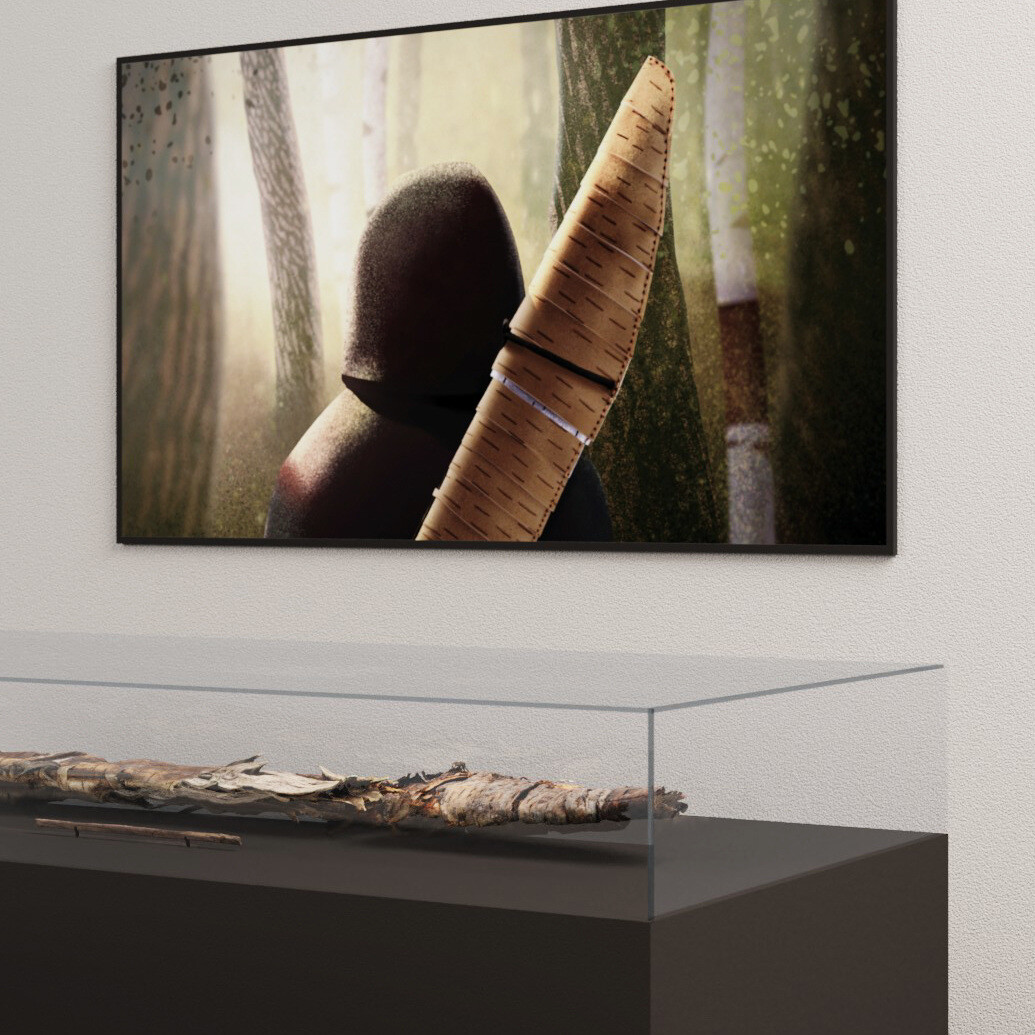 Mögliche Form der Ausstellung. In Zukunft im Museum – das Bogenfutteral.