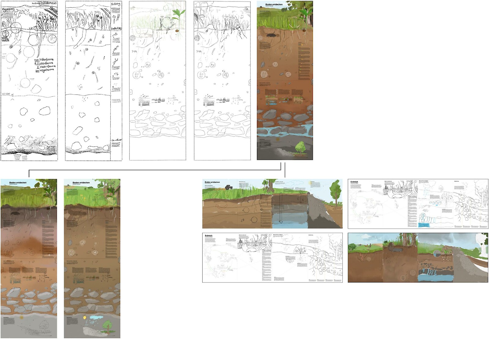 Die Konzeptskizze. Das ursprünglichen Hochformat wurde schlussendlich zum Querformat.