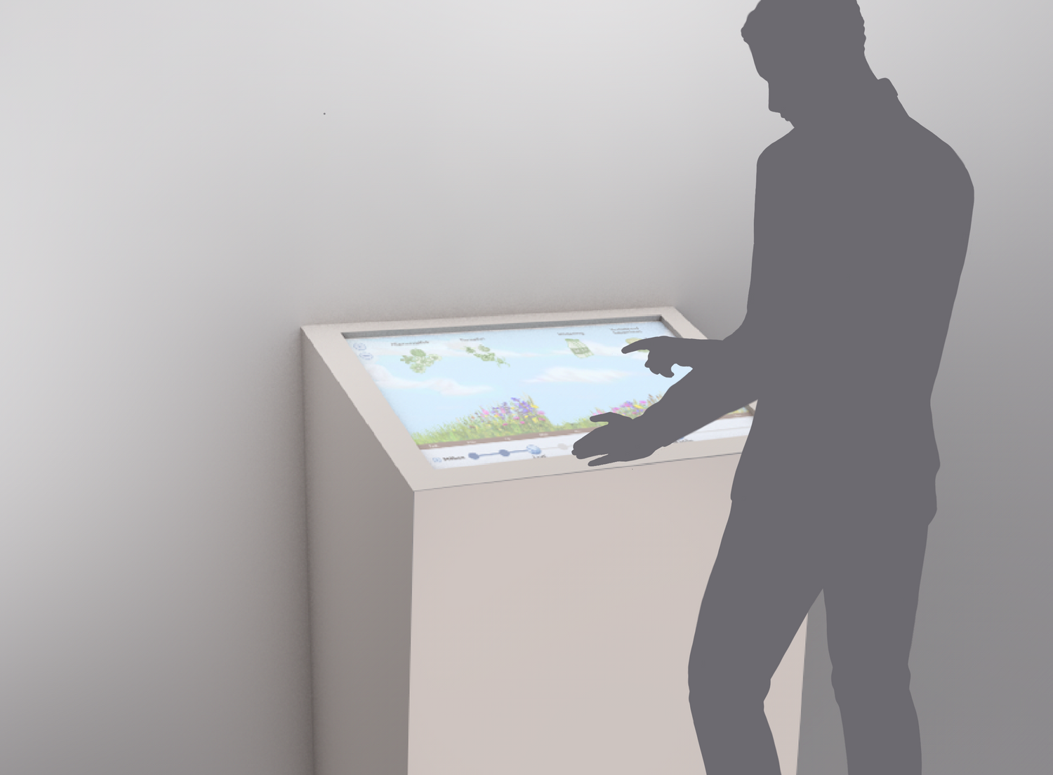 Mockup einer möglichen Station in einer Ausstellung.