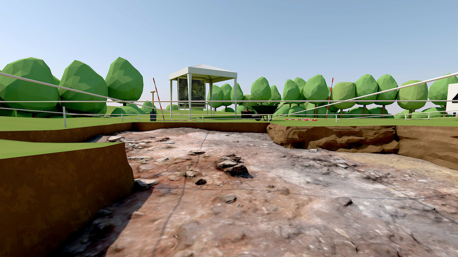 Die Ausgrabungsfläche wurde mittels Photogrammmetrie direkt von der Realität in die virtuelle Welt importiert.