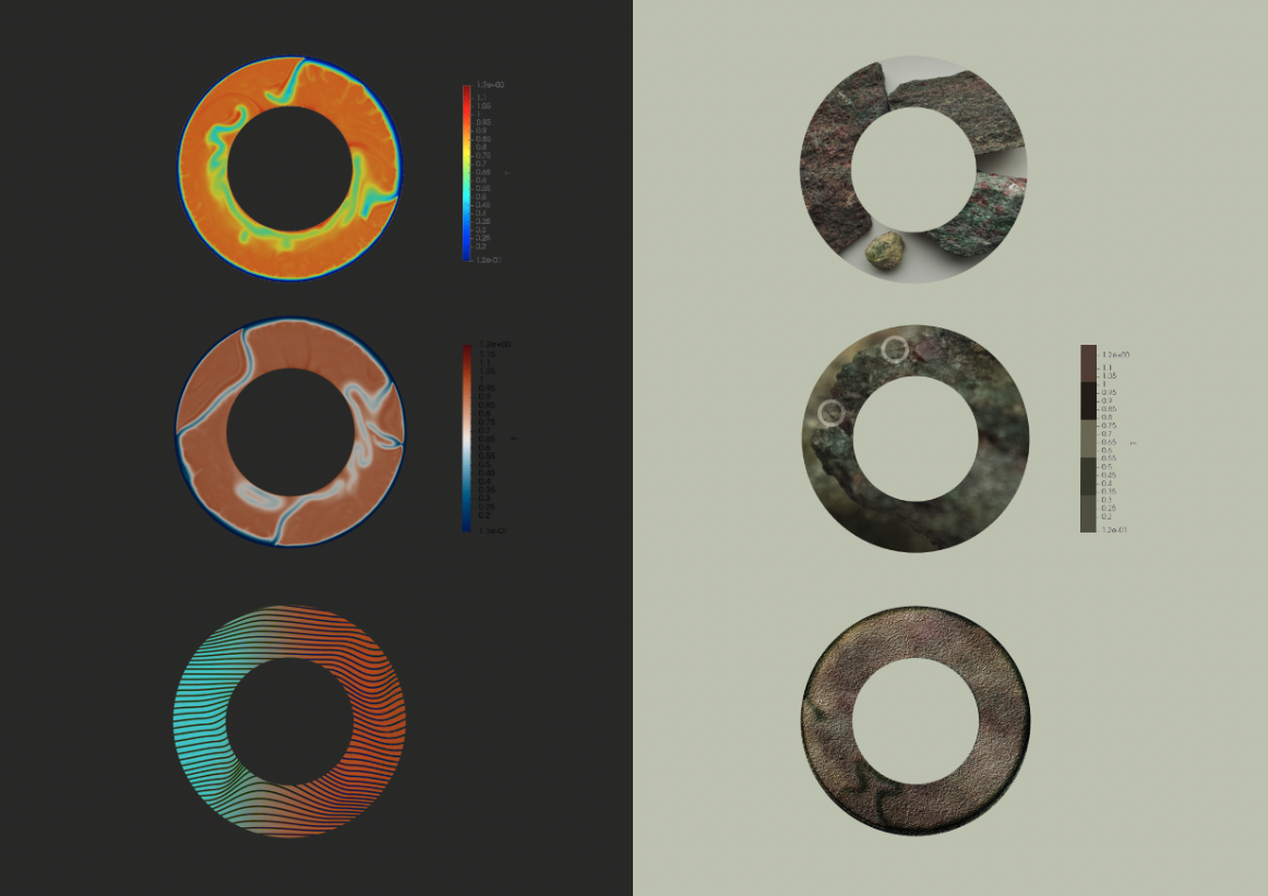 Eine differenzierte Gestaltung dient der Veranschaulichung gegensätzlicher Eigenschaften der Erde.