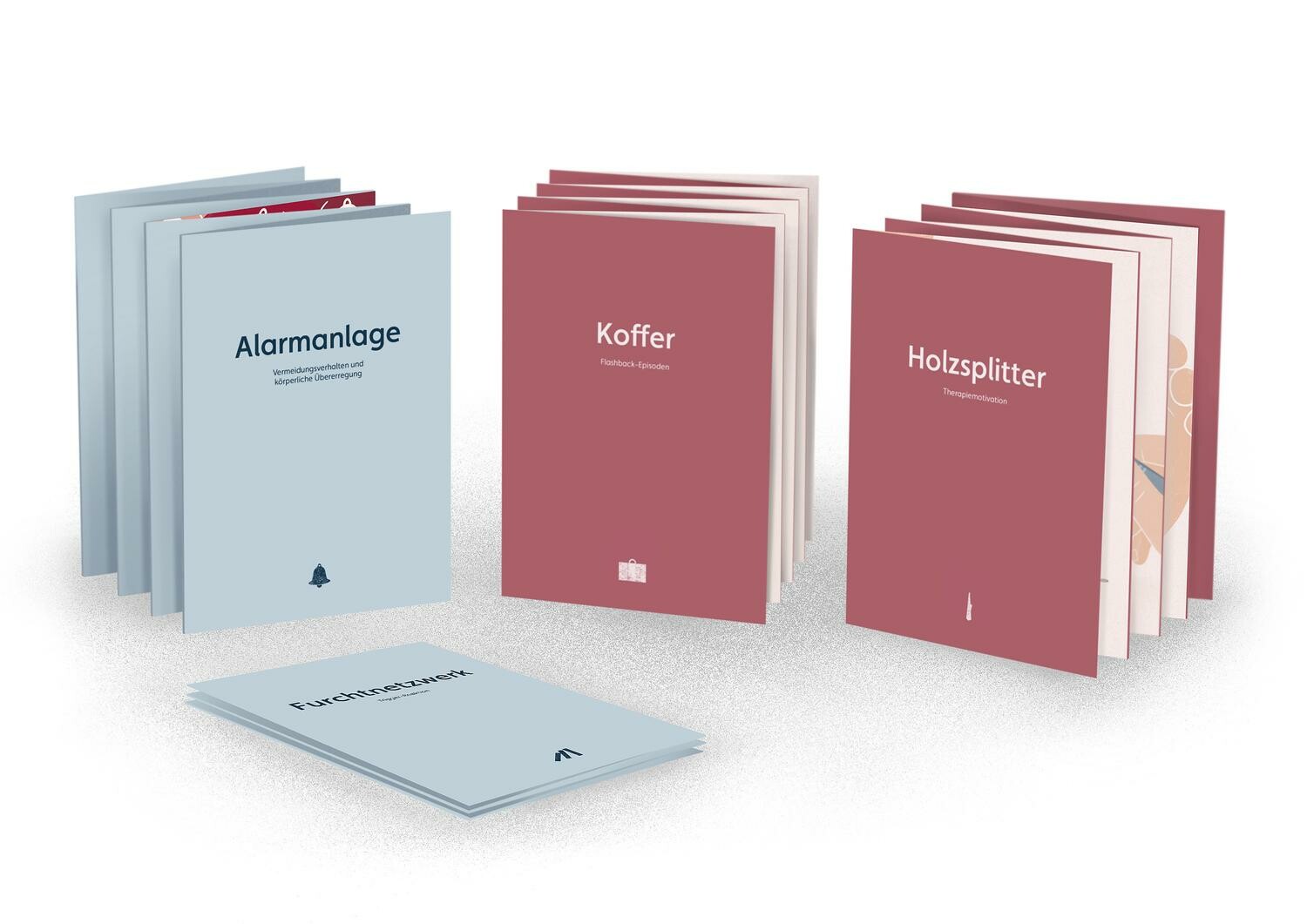 Visualisierung der drei fertigen Leporellos.