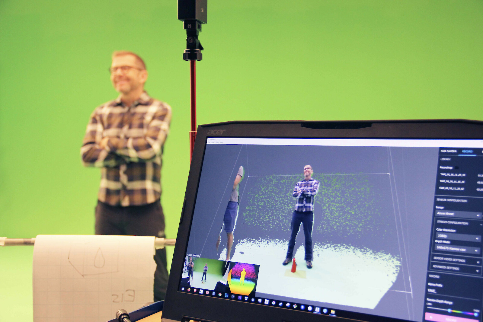 Mittels Tiefenkamera wurden die Schauspieler für die VR-Experience aufgenommen.