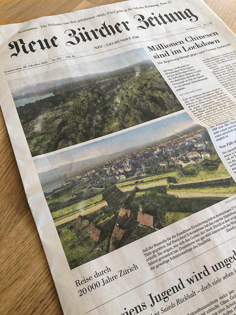 Mediale Beachtung: Zwei der fünf Visualisierungen fanden ihren Weg auf die Titelseite der Neuen Zürcher Zeitung vom 28. Oktober 2021.