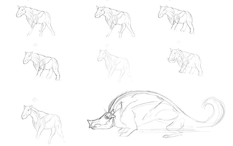 The final and chosen methodology focuses on using contrasting attributes of different animals, and combining them onto an entirely new animal.