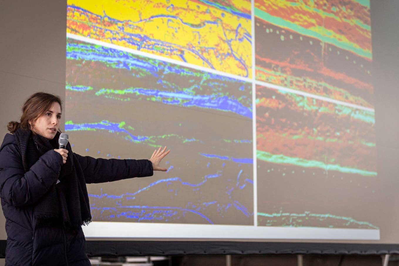 Livia Enderli experimentierte mit der visuellen Darstellungen der Landschaftsdaten. Bild: Tagblatt, Reno Martin
