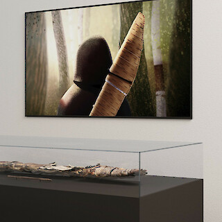 Mögliche Form der Ausstellung. In Zukunft im Museum – das Bogenfutteral.