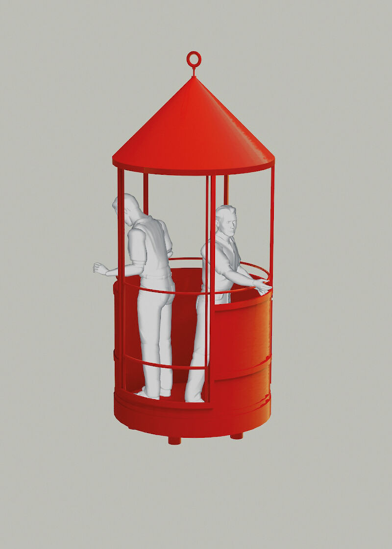 3D Modell der Krankabine, welche für den Zugang zu den Baumkronen genützt wird.