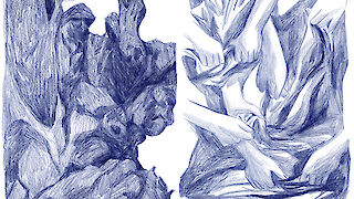 Gegenüberstellung zweier Buchseiten.