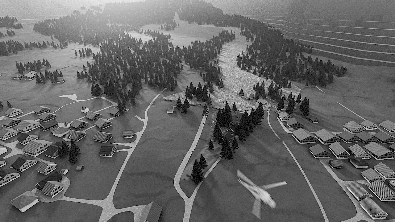 Visualisierung aus dem Projekt «Bergdrama». © ZHdK.