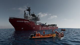 Auf der tödlichsten Seeroute der Welt ist das Schiff Ocean Viking von SOS Méditerranée im Einsatz, um Menschen zu retten.
