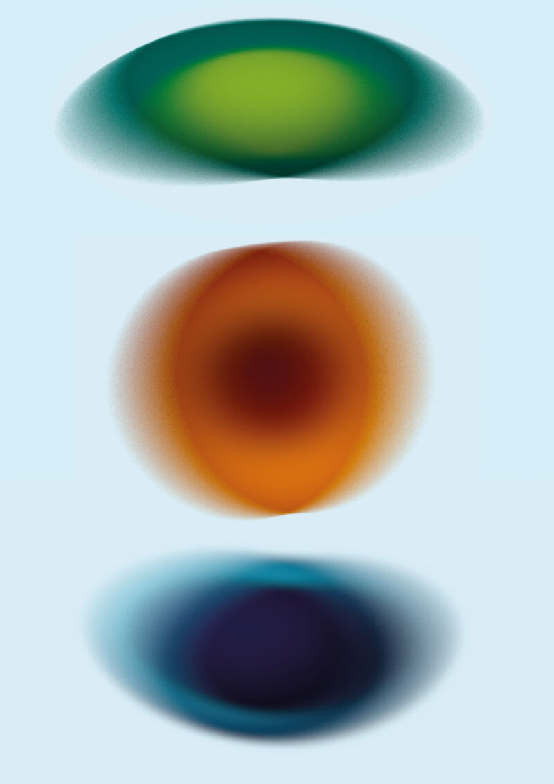 Analyse zur Bewegung Farbe und Vermischung der verschiedenen Faktoren: Sauerstoffmangel, Hitzewelle und Versauerungsextreme.
