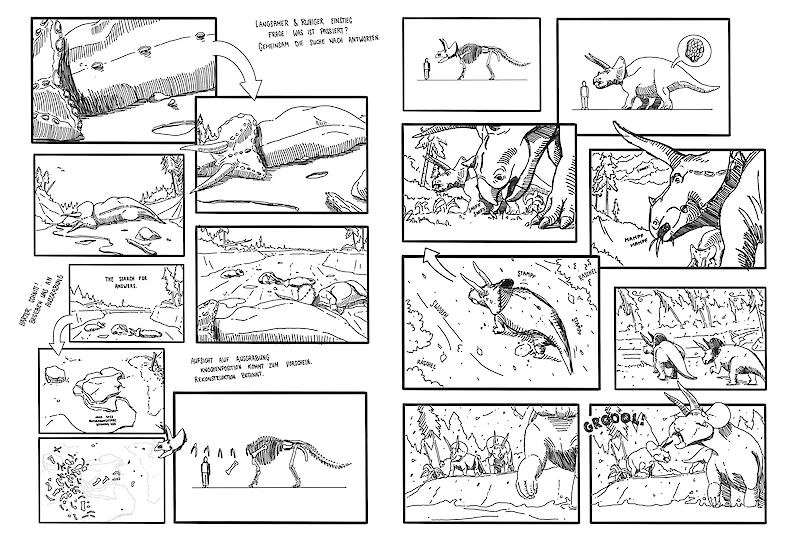 Das Storyboard der Animation Tales of Bones.