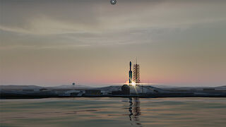 Beauty shot of rocket launch pad.
