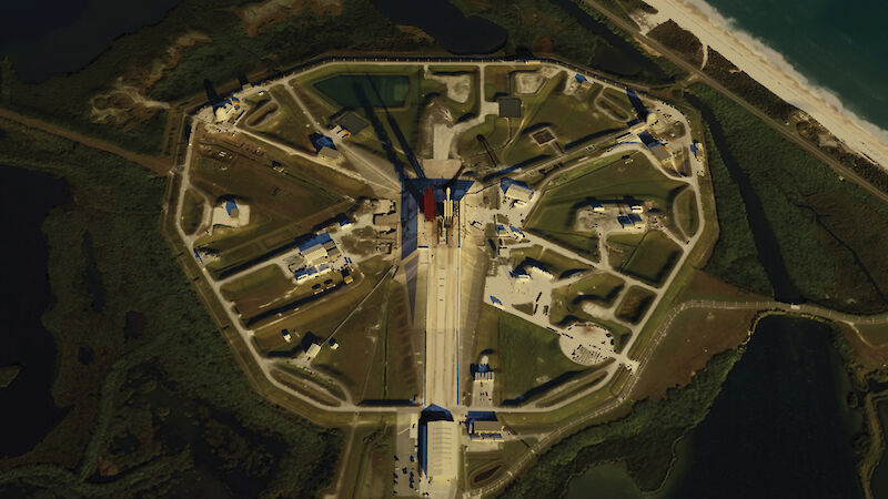 Process of rocket launch pad modeling.