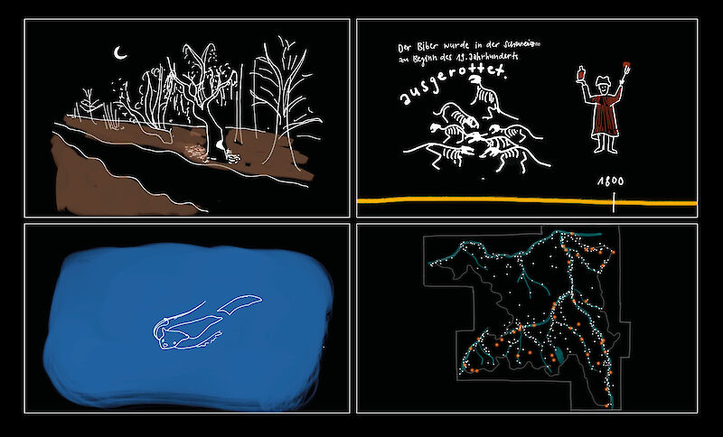 Ausschnitt aus einer Animations-Skizze.