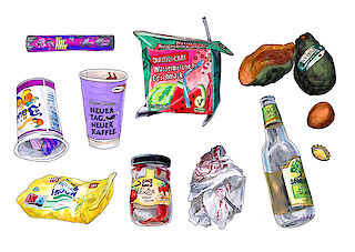 Was übrig bleibt: Abfälle auf Friedhöfen in Berlin, Münster und Zürich.