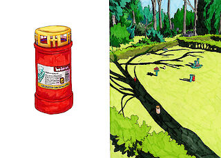 Grablicht und anonyme Bestattungsfläche auf den Friedhöfen am Halleschen Tor, Berlin.