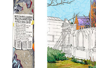 Vor / auf den Friedhöfen am Halleschen Tor, Berlin.