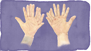 Traumhände. Um einen luziden Traum zu erkennen, wird überprüft, ob man 10 Finger hat.