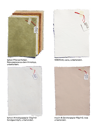 Experimente – diverse Papiere, unbehandelt.