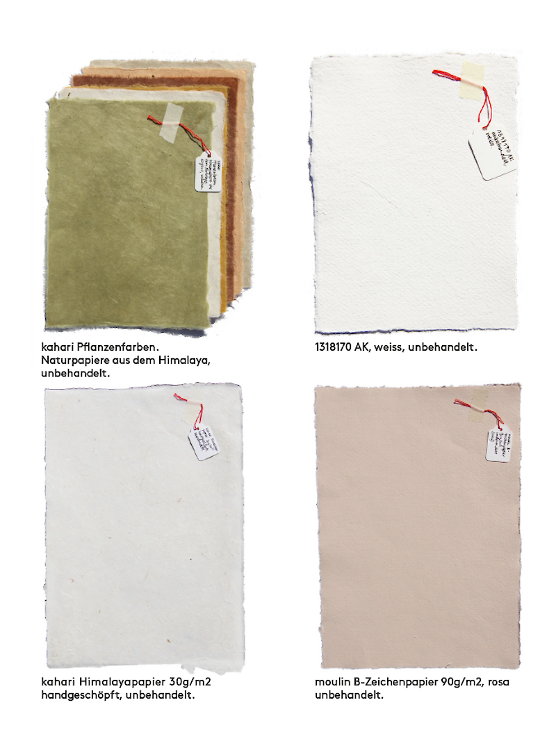 Experimente – diverse Papiere, unbehandelt.
