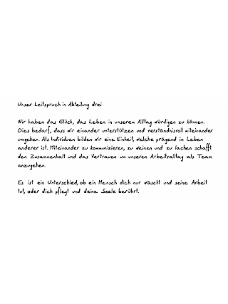 Leitfaden in der Abteilung.
